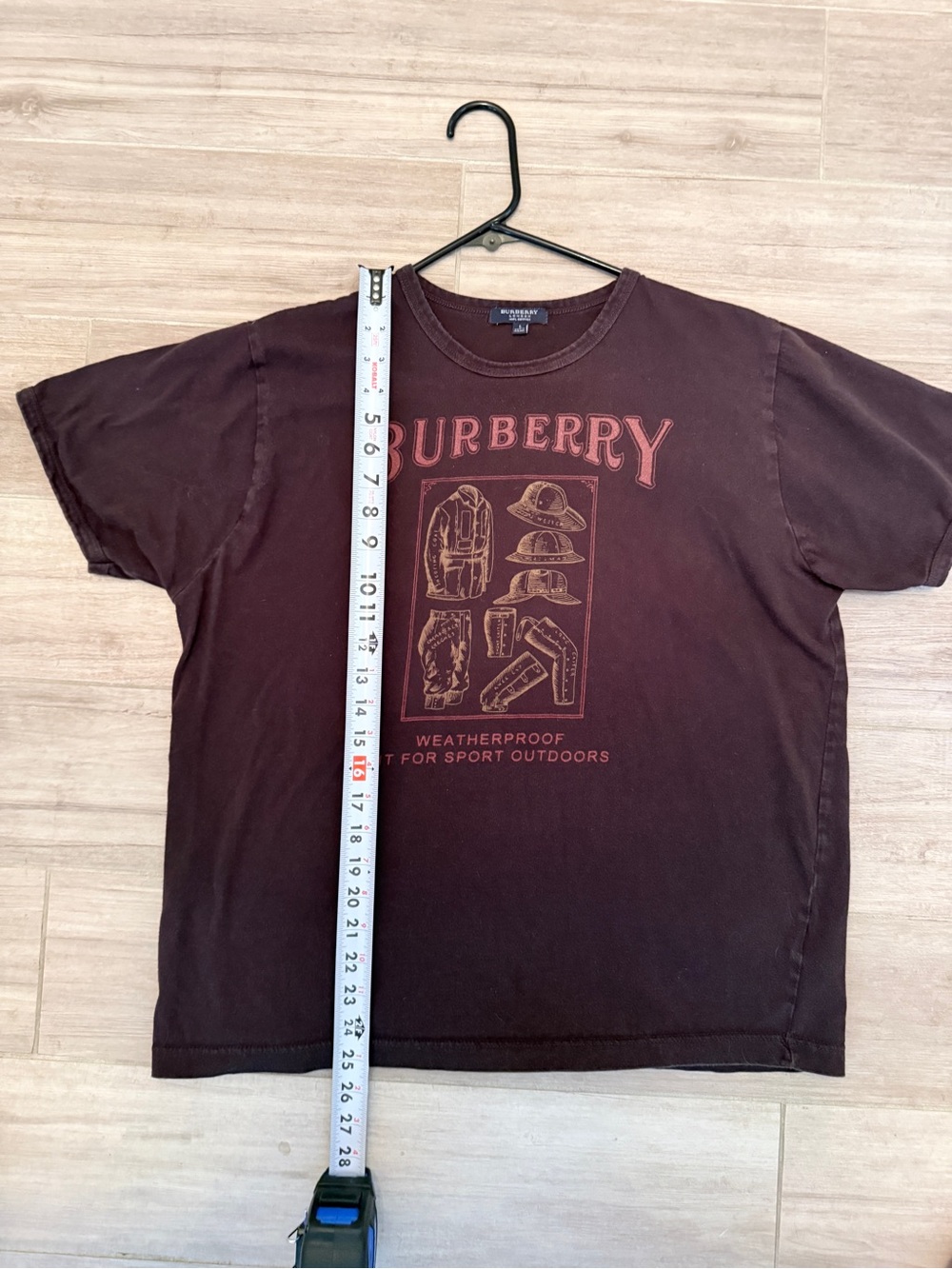 Burberry Brown Tee with Faded Red Graphic - Picture 5 of 7
